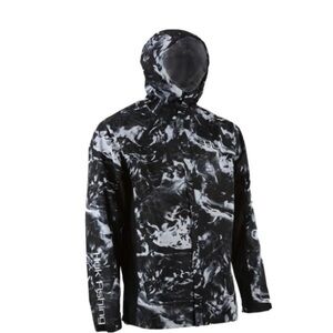 Huk Black and White Camo Raincoat (Mossy Oak Camo)